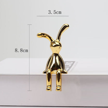 Creative Cartoon Sitting Long Eared Rabbit Ornament House dealsniper-net Gold Sitting rabbit