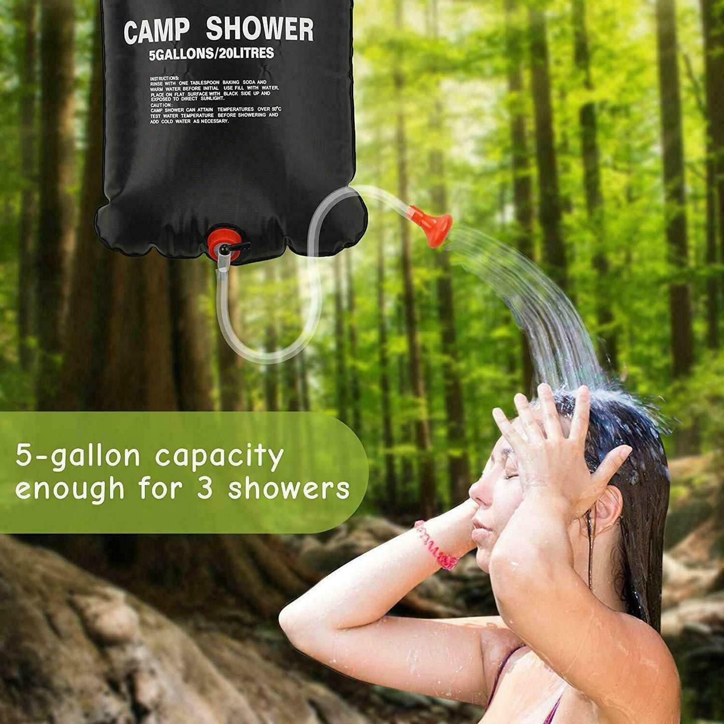 20L Camping Shower Portable Compact Solar Sun Heating Bath Bag Outdoor Travel Outdoor DealSniper.net