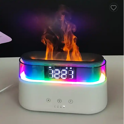 Elegant Alarm Clock Oil Diffuser Innovative Simulation Flame Humidifier