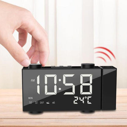 FM Radio Projection Alarm Clock With Digital Display Home Decor dealsniper-net