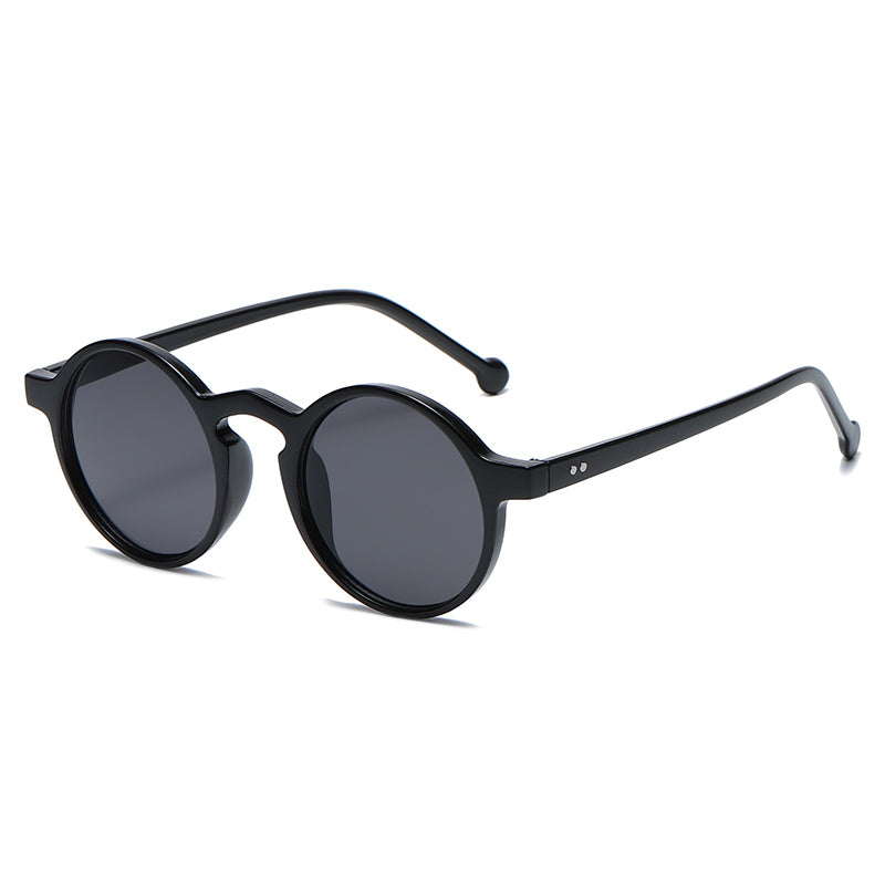 Small Round Frame All Match UV Protection Sunglasses Men dealsniper-net Black