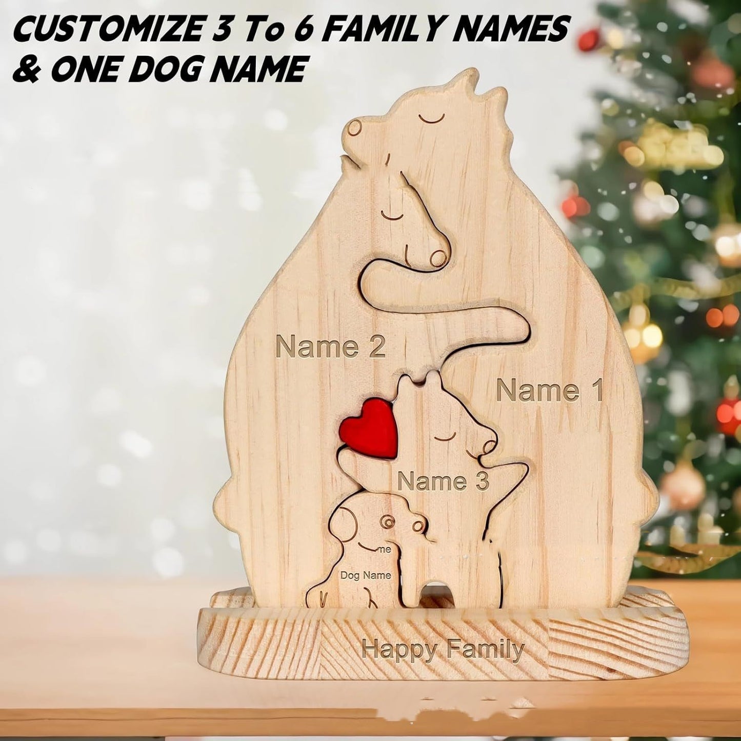 Wooden Hug Bear Pet Family Puzzle Set Hobby Gym From House