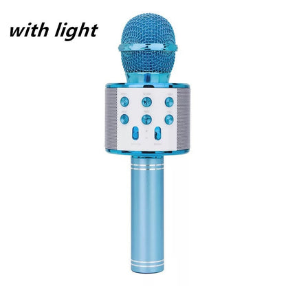 Wireless Microphone Portable Bluetooth Mini Home Ktv Gadgets dealsniper-net Blue with light