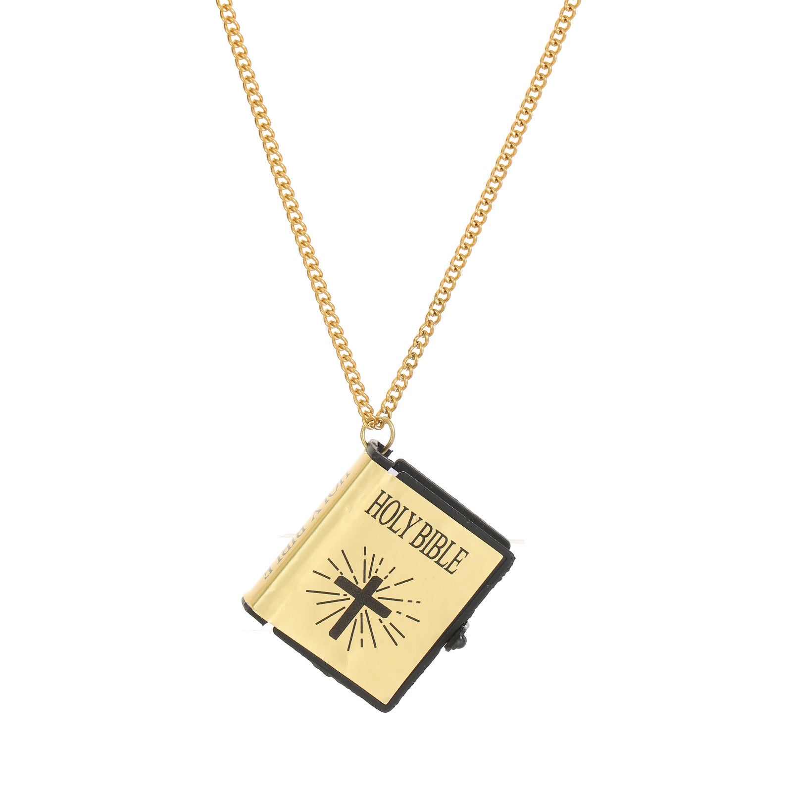 Stainless Steel Necklaces For Men Women Cross Bible Jewelry dealsniper-net Gold