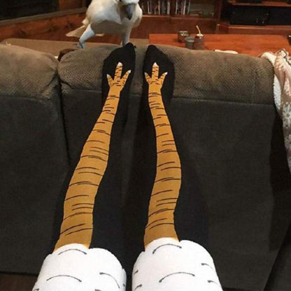 Spring And Autumn Knee Socks Funny Chicken Socks Women DealSniper.net