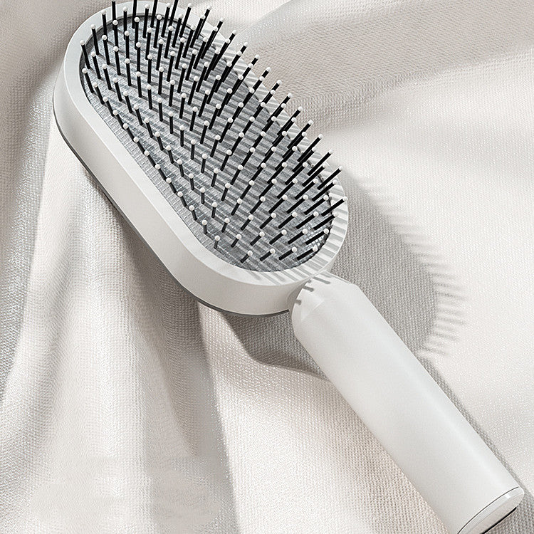 Self Cleaning Hair Brush For Women One-key Cleaning Hair Loss Airbag Massage Scalp Comb Anti-Static Hairbrush Beauty DealSniper.net