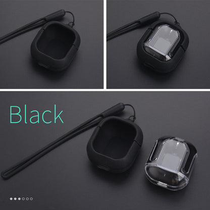 New Mini Transparent Wireless Bluetooth Headset Digital Display Gadgets dealsniper-net Black headphone case