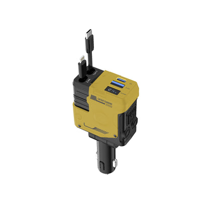 Car Charger Fast Charging And Retractable Four-in-one Vehicle dealsniper-net Apple Type C Yellow