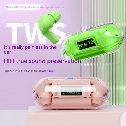 Wireless Digital Display Bilateral Stereo Transparent Headset Electronics dealsniper-net