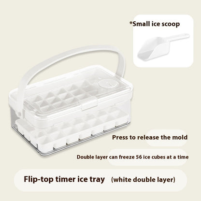 Food Grade Ice Maker Double-layer Push-type Silicone Ice Tray Kitchen DealSniper.net White Double Layer