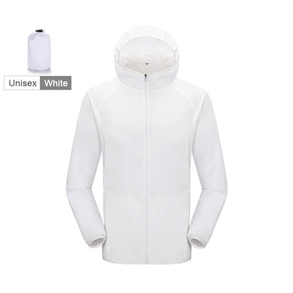 Mens And Womens Skin Windbreaker UV Protection Sunscreen Clothing Men dealsniper-net White 2XL