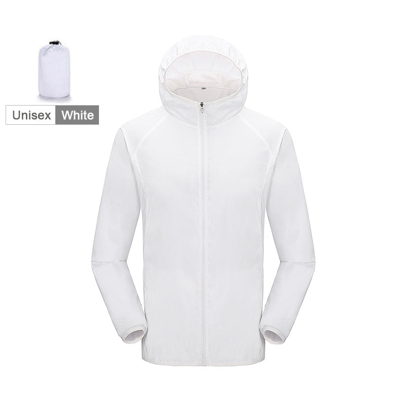 Mens And Womens Skin Windbreaker UV Protection Sunscreen Clothing Men DealSniper.net White 2XL