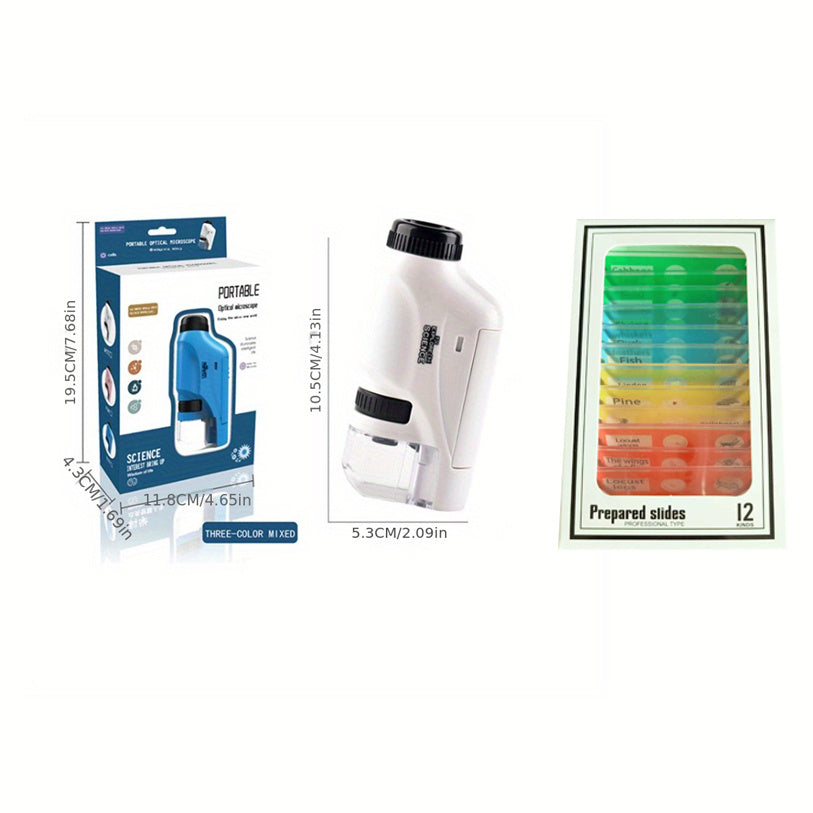 Pocket Microscope For Kids, Portable Handheld Mini Microscope Toy Kids DealSniper.net White and Sample