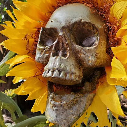 Skull Sunflower Halloween Decoration Garden Simulation