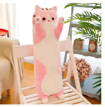 New Sleeping Bed Plush Toy Doll Kids Gym From House Pink cat 50cm