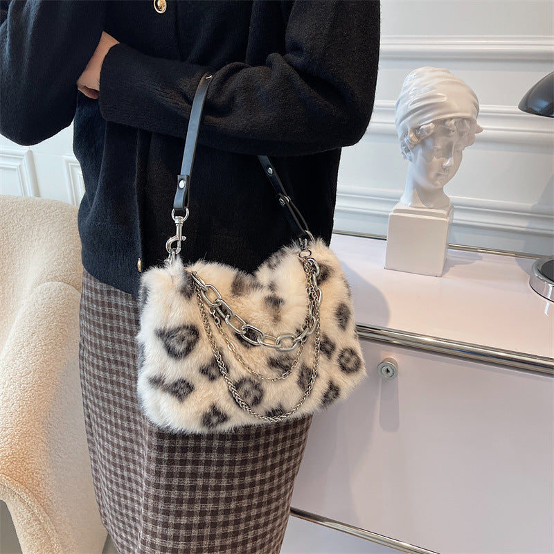 Winter Plush Bags Chain Shoulder Bag Women