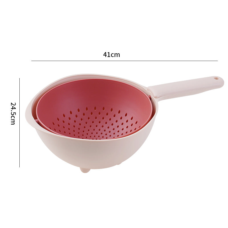 Household Kitchen Multifunctional Plastic Vegetable Basket Kitchen DealSniper.net Pink