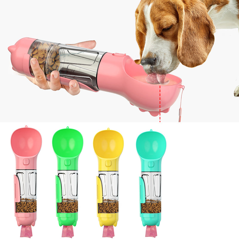 300 500ml Portable Multifunction Dog Water Bottle Food Feeder Pets Gym From House