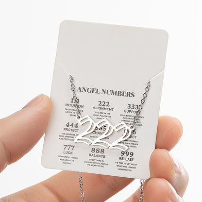 Women's New Angel Lucky Digital Pendant Necklace