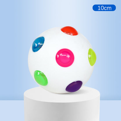 Small Dog Pet Training Interactive Luminous Elastic Ball Pets Gym From House 10cm Disco Ball White