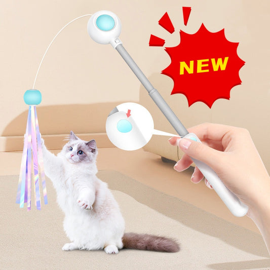 NEW 2-in-1 Retractable Cat Wand Toys Gravity Pet Laser Pets Gym From House
