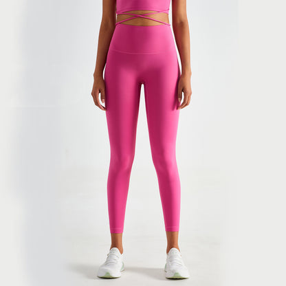 Gym Leggings Large Pocket Fitness Yoga Pants Women Gym From House Pink lychee L