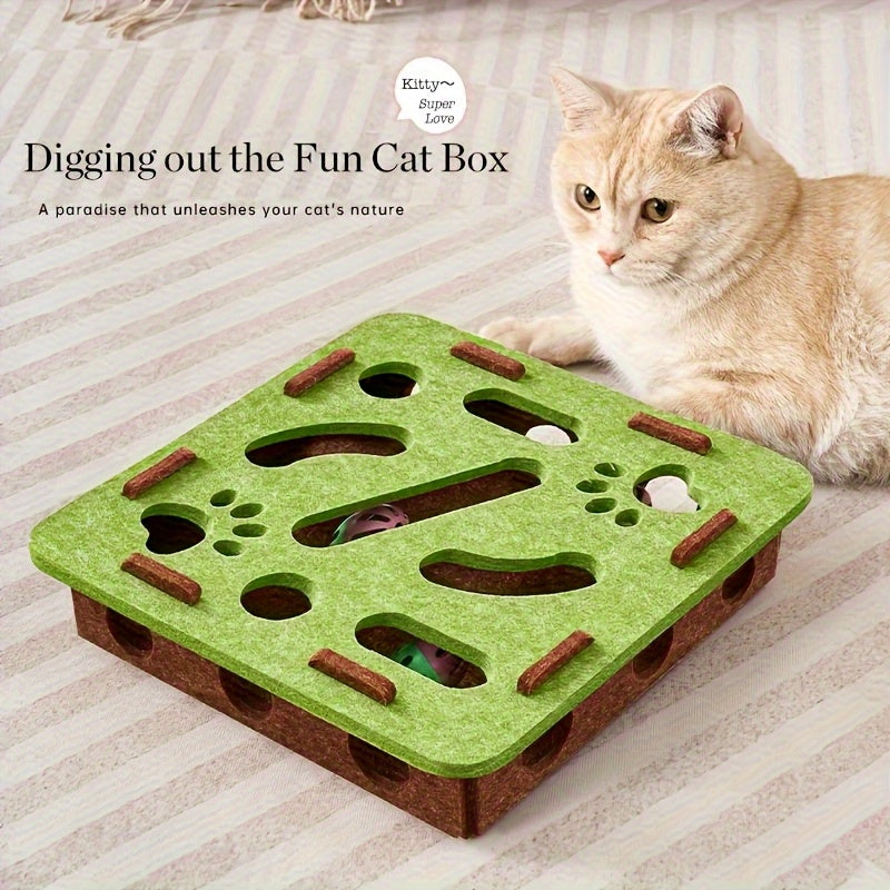 Interactive Cat Puzzle Toy With Maze Tunnel Bell Ball Pets dealsniper-net