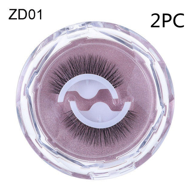 Self-adhesive Reusable Glue-free Eye Lashes With Natural Curl Women dealsniper-net ZD01 2PC