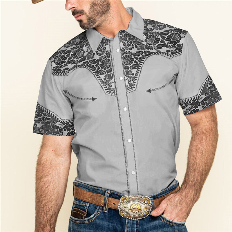 3D Personalized Printing T-shirt Summer Loose Short Sleeve Lapel Men DealSniper.net S9534255 2XL