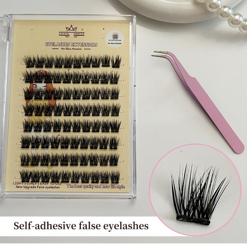 3D Self-adhesive False Eyelashes 8 Rows -Small Tweezer Tool