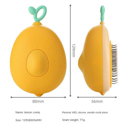 Cat Brush Hair Remover Cleaning Avocado Shaped Dog Pets dealsniper-net 13X8X5cm Lemon Yellow