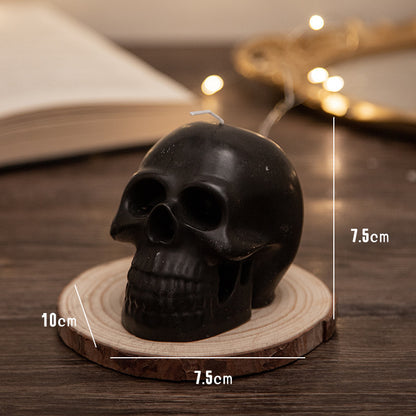 Halloween Skull Aromatherapy Candle Handmade Holidays DealSniper.net Black BlackBerry Basil