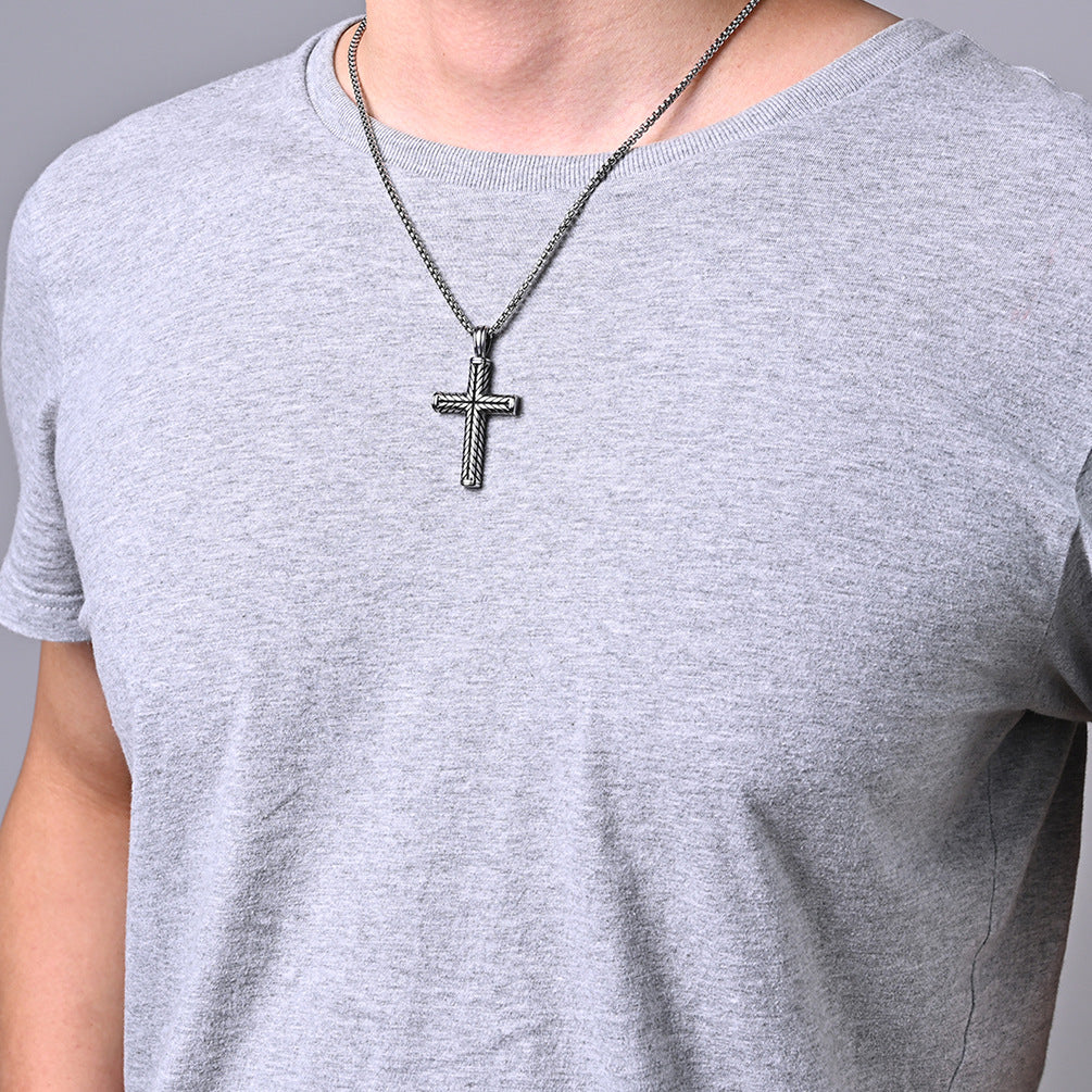 Men's Stainless Steel Casting Cross Pendant Necklace Jewelry dealsniper-net