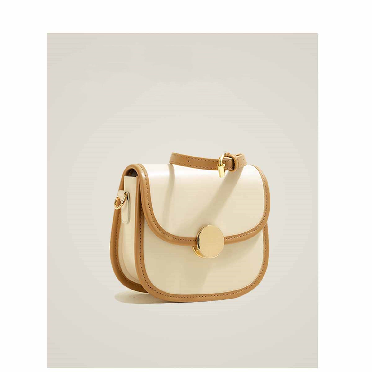 Trendy Fashion One Shoulder Messenger Saddle Bag Women Women DealSniper.net Khaki