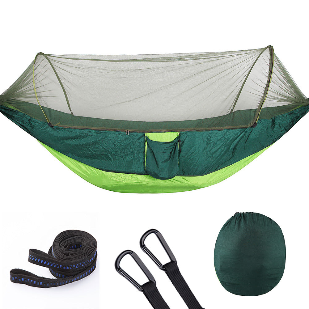 Fully Automatic Quick Opening Hammock With Mosquito Net Outdoor dealsniper-net Green green 250x120cm