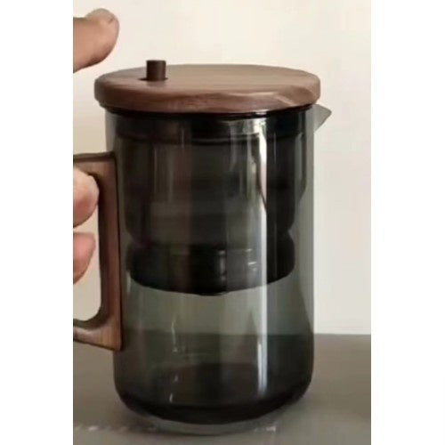 Borosilicate Full Glass Liner Tea Water Separation Tea Set Kitchen DealSniper.net 500ml Elegant Cup Smoky Gray