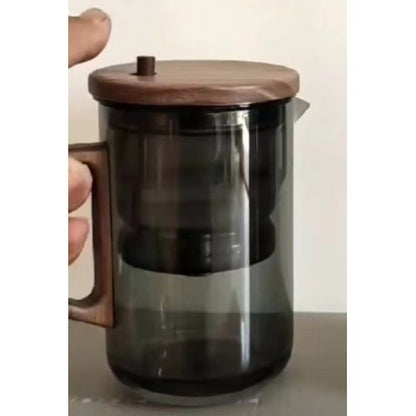 Borosilicate Full Glass Liner Tea Water Separation Tea Set Kitchen DealSniper.net 500ml Elegant Cup Smoky Gray