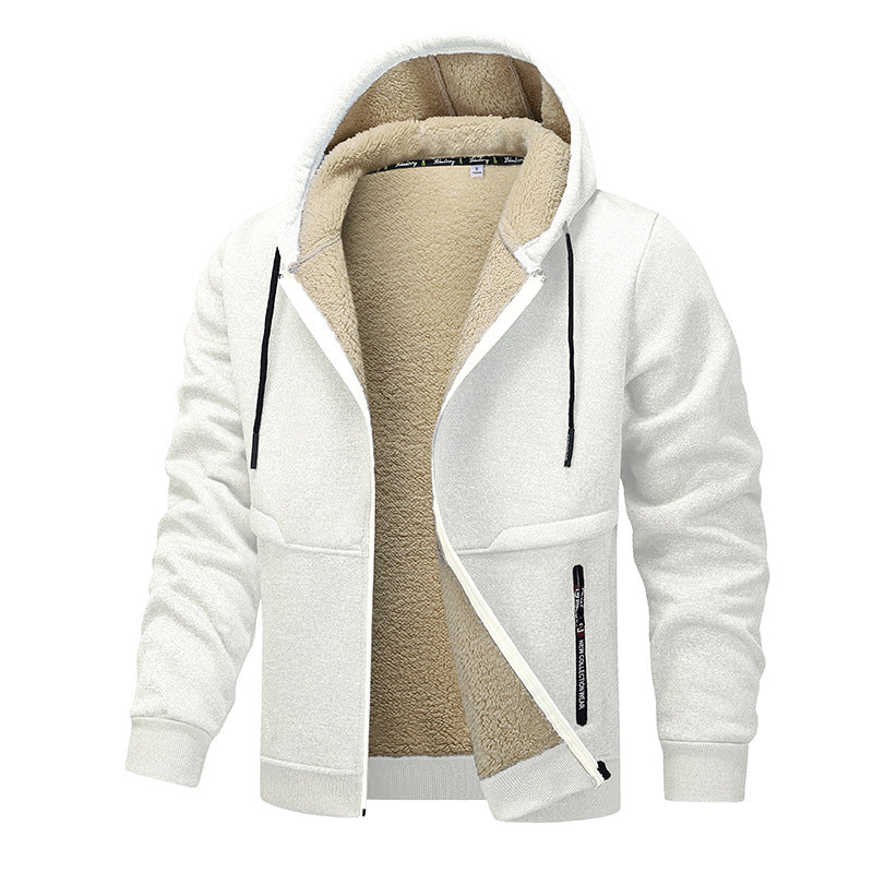 Casual Hoodies For Men Heavyweight Fleece Sweatshirt Winter Men Gym From House White L