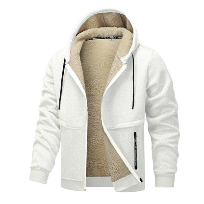 Casual Hoodies For Men Heavyweight Fleece Sweatshirt Winter Men Gym From House White L