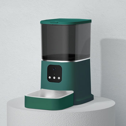 Pet Automatic Feeder Large Capacity Smart Voice Recorder Pets dealsniper-net Dark green App version US