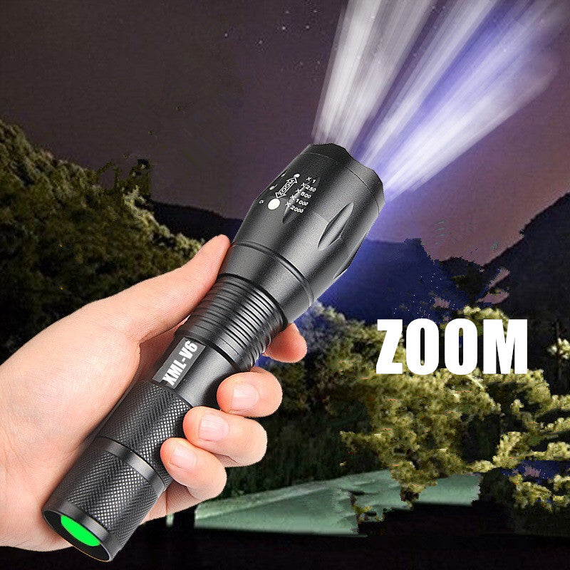 Portable Mini Flashlight LED ZOOM Torch Hunting Flashlight