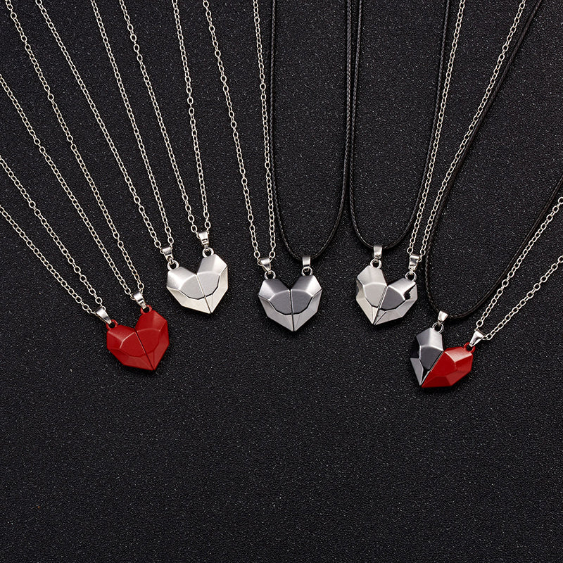 Creative Magnet Necklace Love Heart Broken Jewelry Gym From House