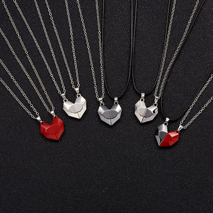 Creative Magnet Necklace Love Heart Broken Jewelry Gym From House