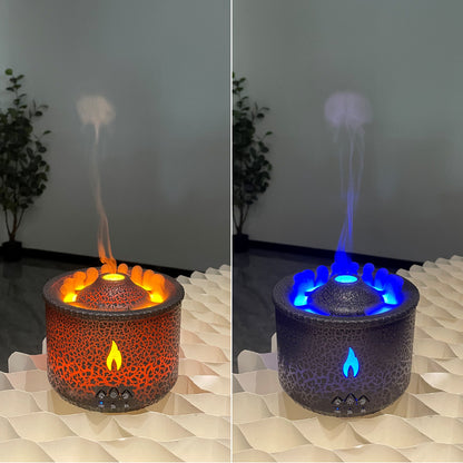 New Two-color Spray Ring Volcano Humidifier House Gym From House Black Crackle EU Two color flame