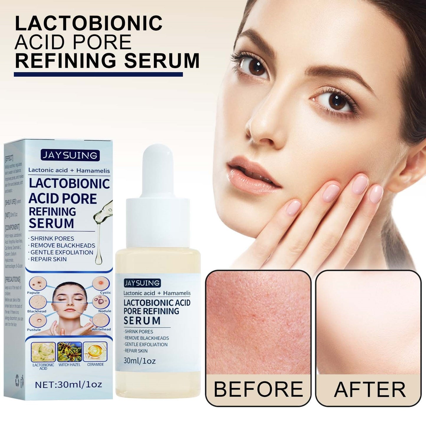 Lactobionic Acid Liquid Exfoliating Blackheads Shrinking Pores