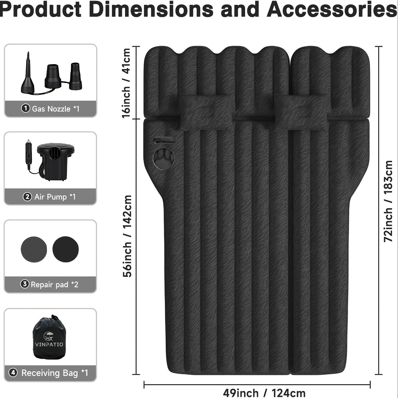 Air Mattress For SUV, Inflatable Car Air Mattress For Camping