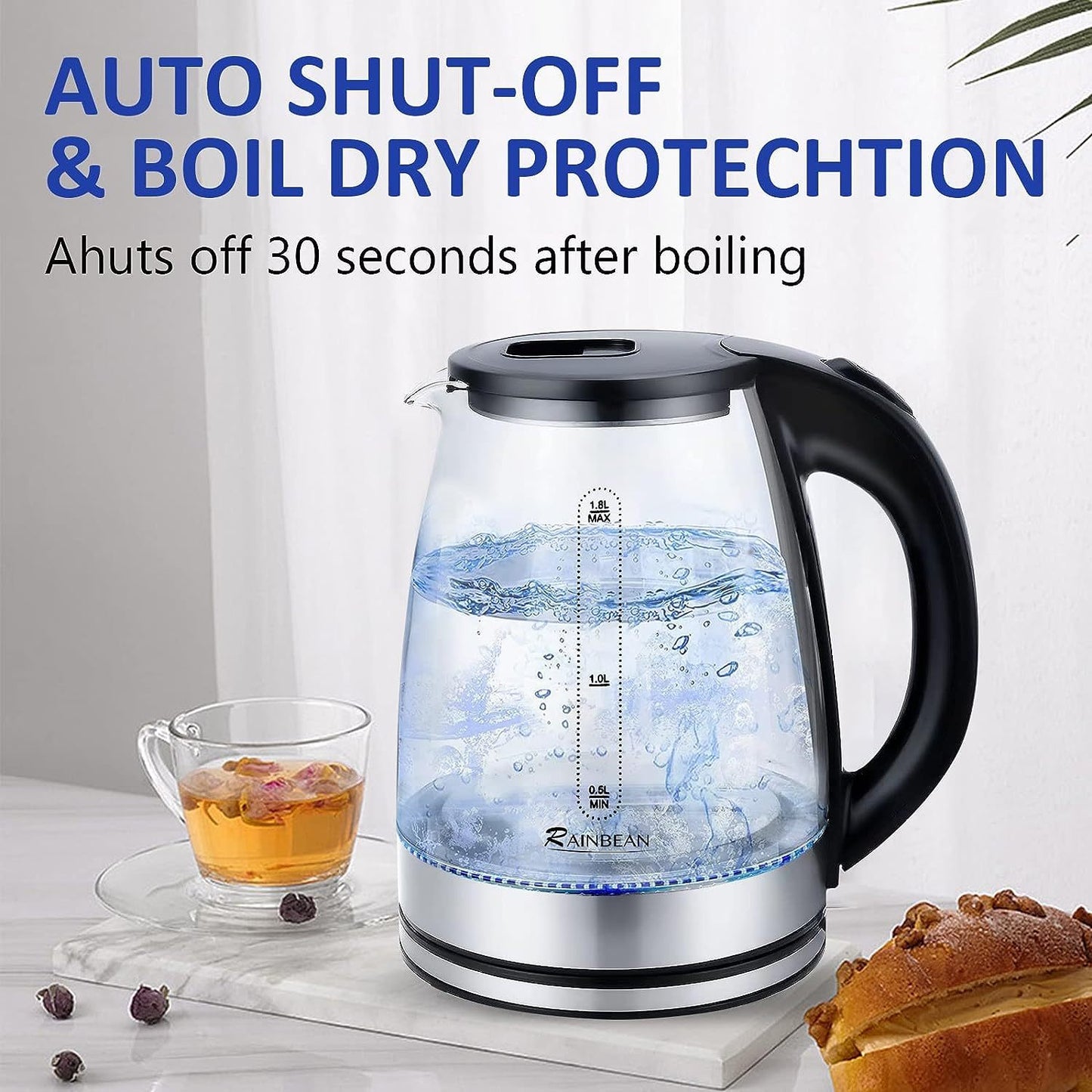 Electric Kettle Water Boiler 1.8L Electric Tea Kettle Kitchen dealsniper-net