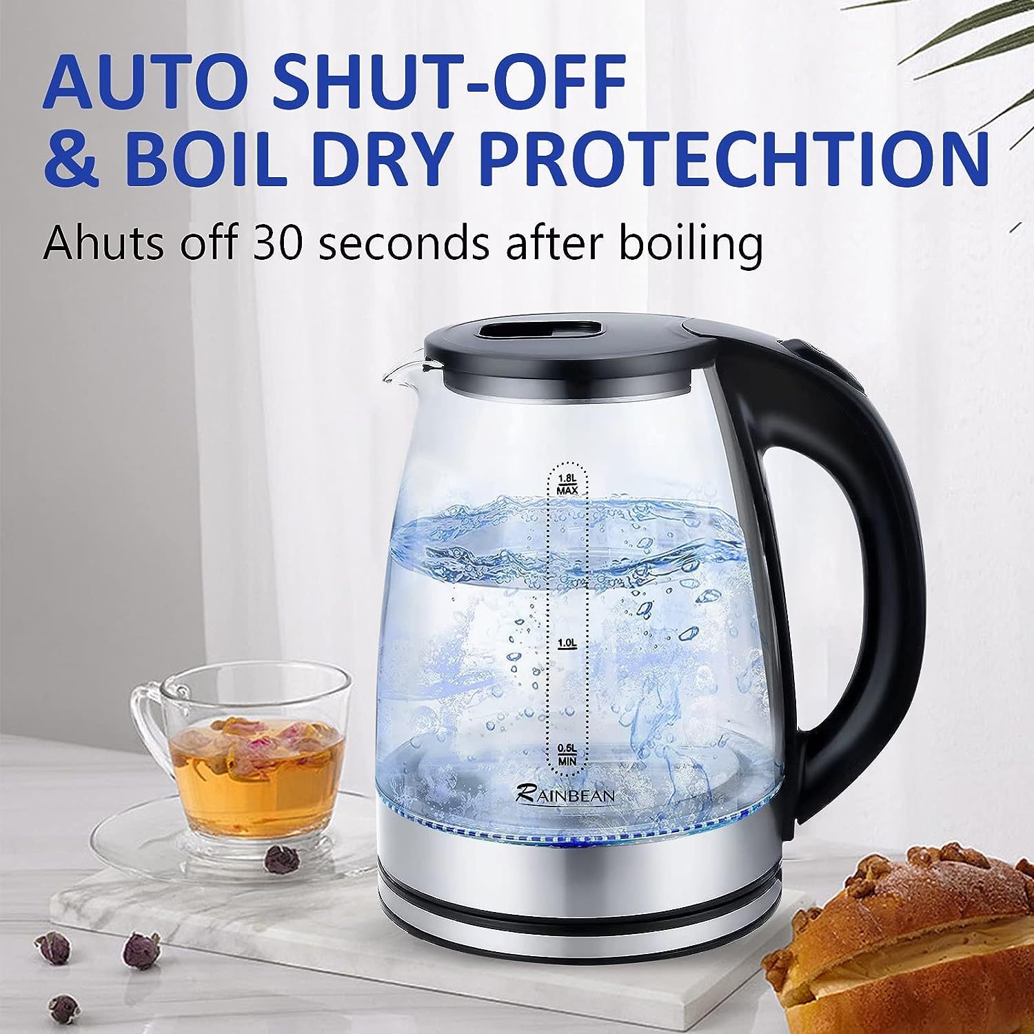 Electric Kettle Water Boiler 1.8L Electric Tea Kettle Kitchen dealsniper-net