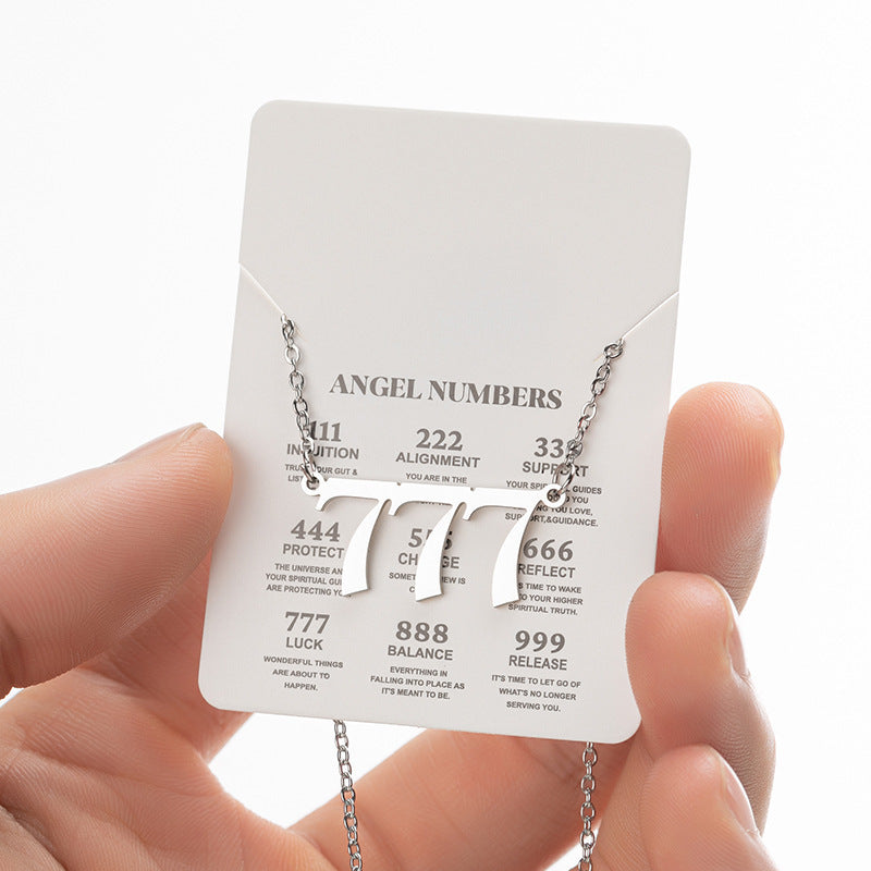 Women's New Angel Lucky Digital Pendant Necklace