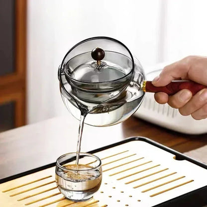 Semi-automatic Tea Making With Infuser And Wooden Handle Kitchen dealsniper-net